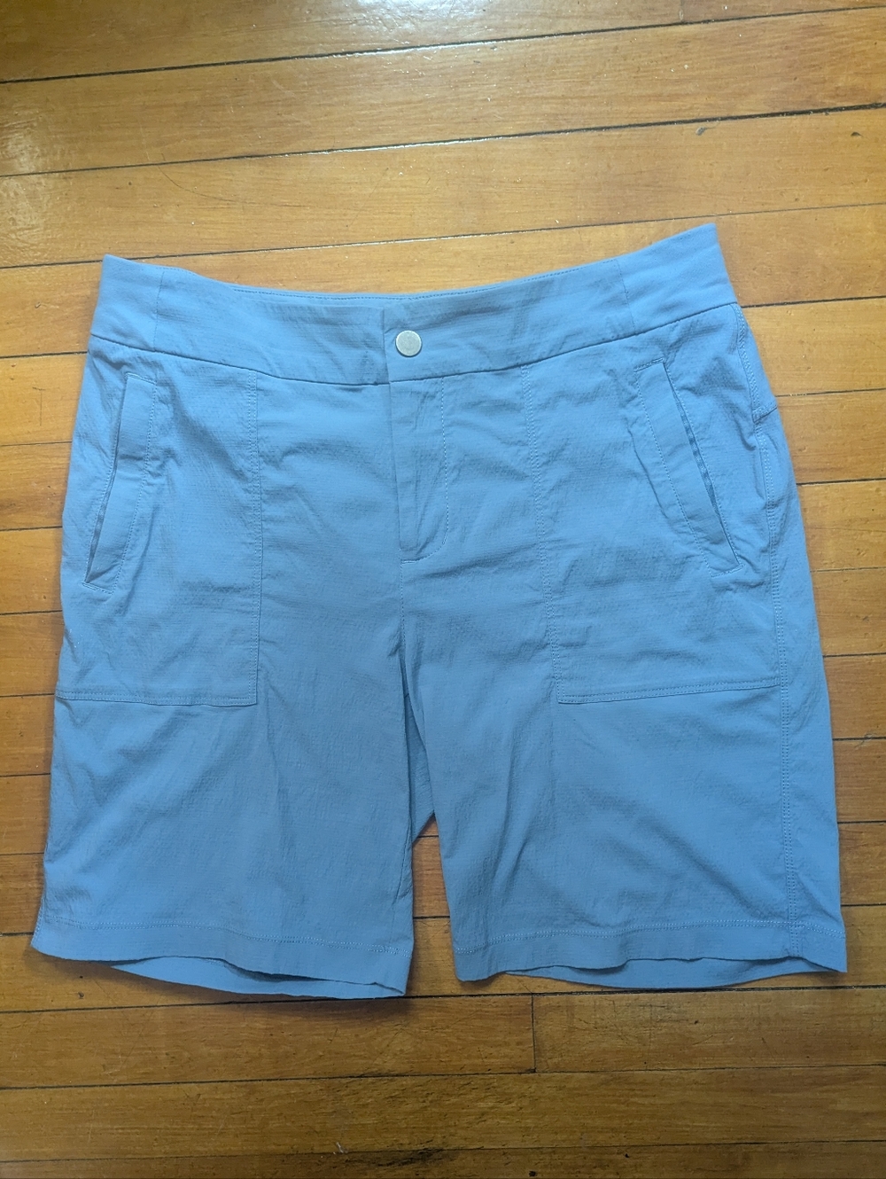 Athleta Trekkie Stretch Hiking Casual Bermuda 2.0 Shorts Blue 10 Outdoor Active
